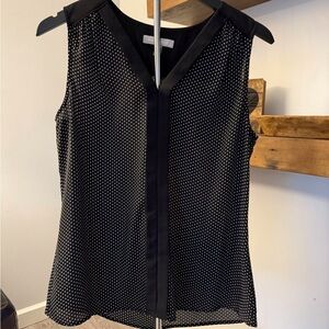 Elegant Black and White Polka Dot Women's Top